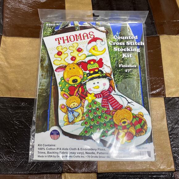 Joan Elliott Making New Friends Counted Cross Stitch Christmas Stocking DIY - Picture 1 of 5